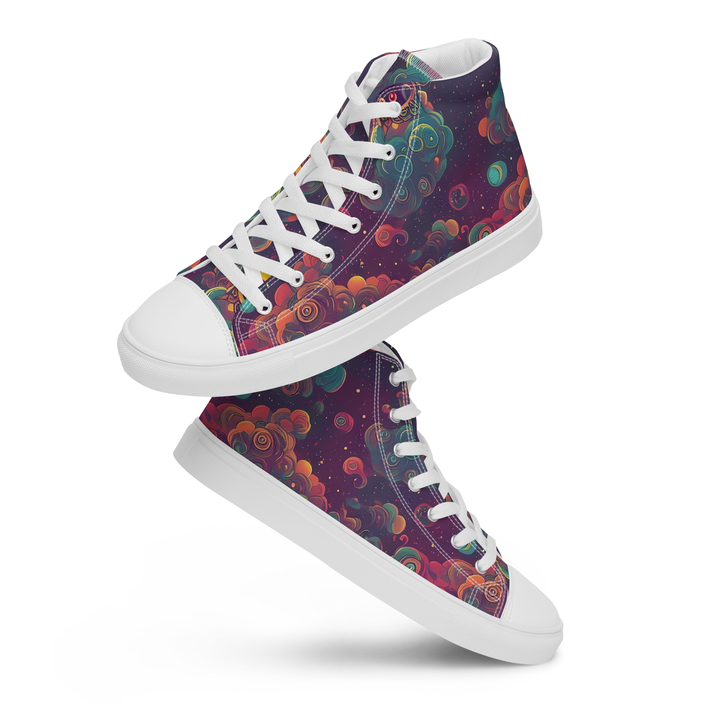 Men's High Top Canvas Shoes - Nebula Dreamscape