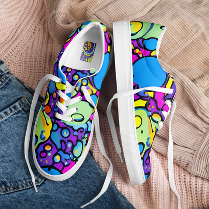 Women's Lace-Up Canvas Shoes - Enchanted Orbs