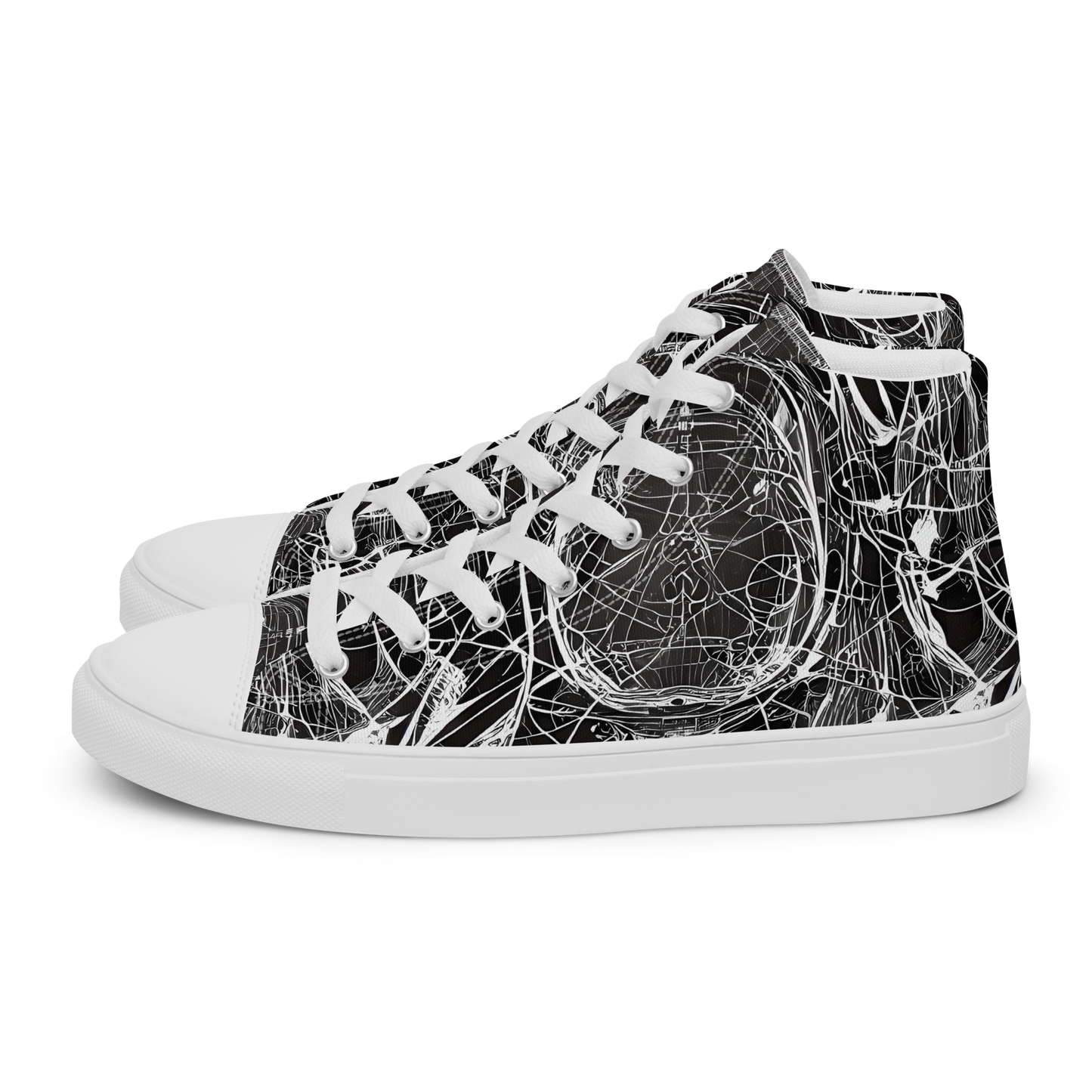 Women's High Top Canvas Shoes - Nexus of Lines