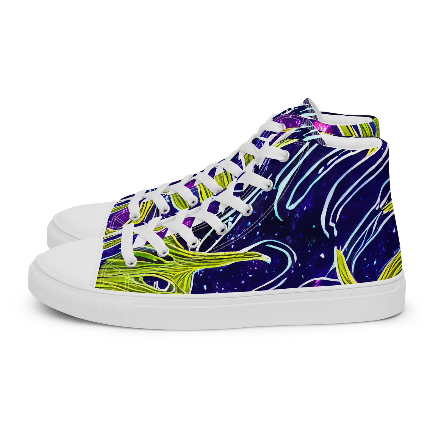 Women's High Top Canvas Shoes - Celestial Scribbles