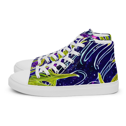 Women's High Top Canvas Shoes - Celestial Scribbles