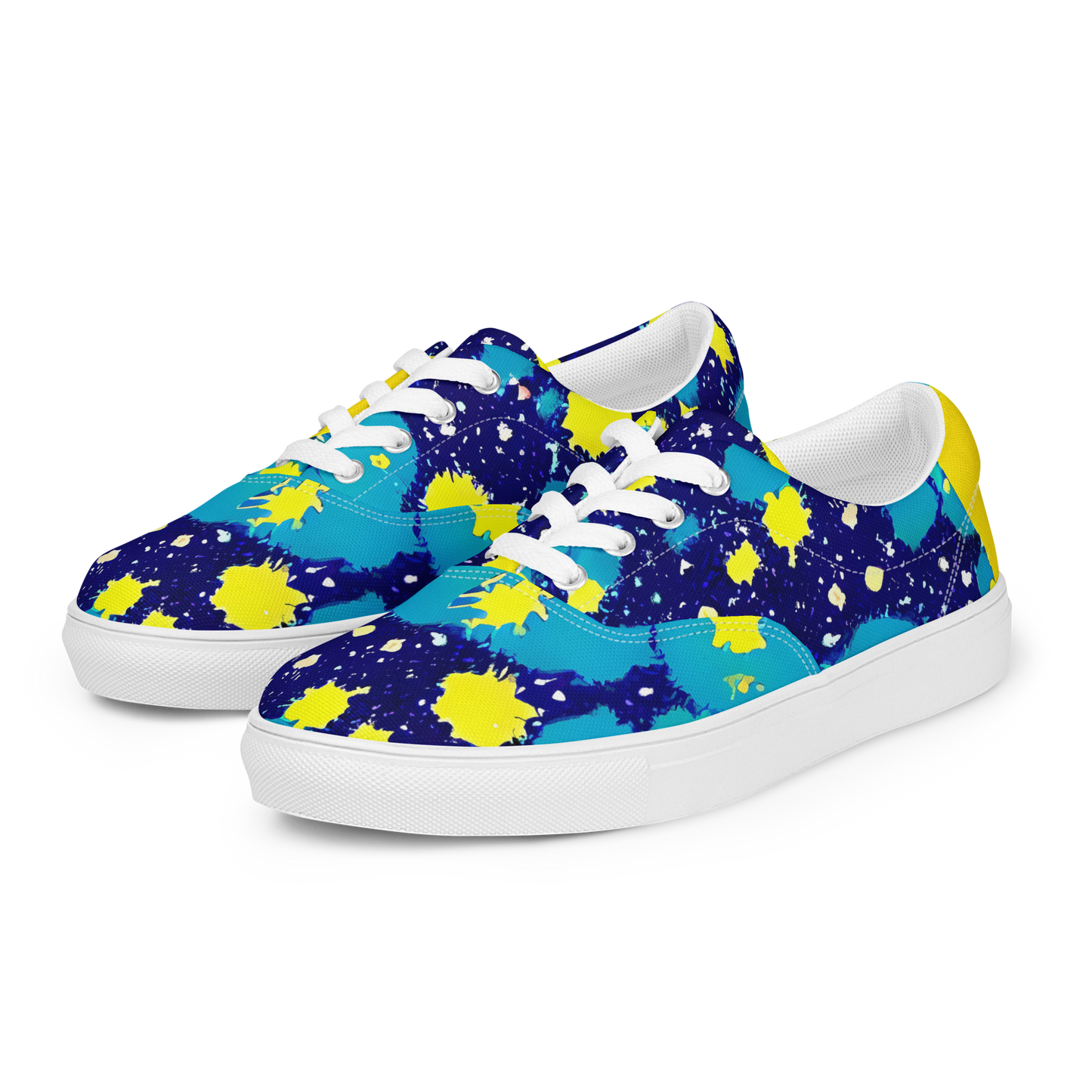 Women's Lace-Up Canvas Shoes - Starburst Splash