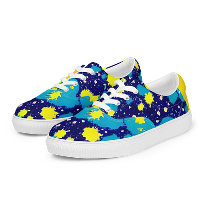 Women's Lace-Up Canvas Shoes - Starburst Splash