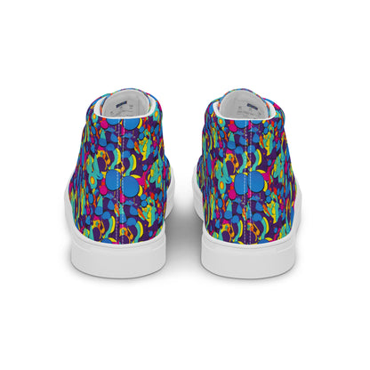 Men's High Top Canvas Shoes - Psychedelic Harmony