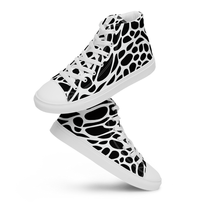 Men's High Top Canvas Shoes - Monochrome Mystique
