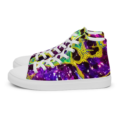 Men's High Top Canvas Shoes - Galactic Web