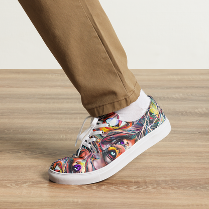 Men's Lace-Up Canvas Shoes - Prismatic Reverie