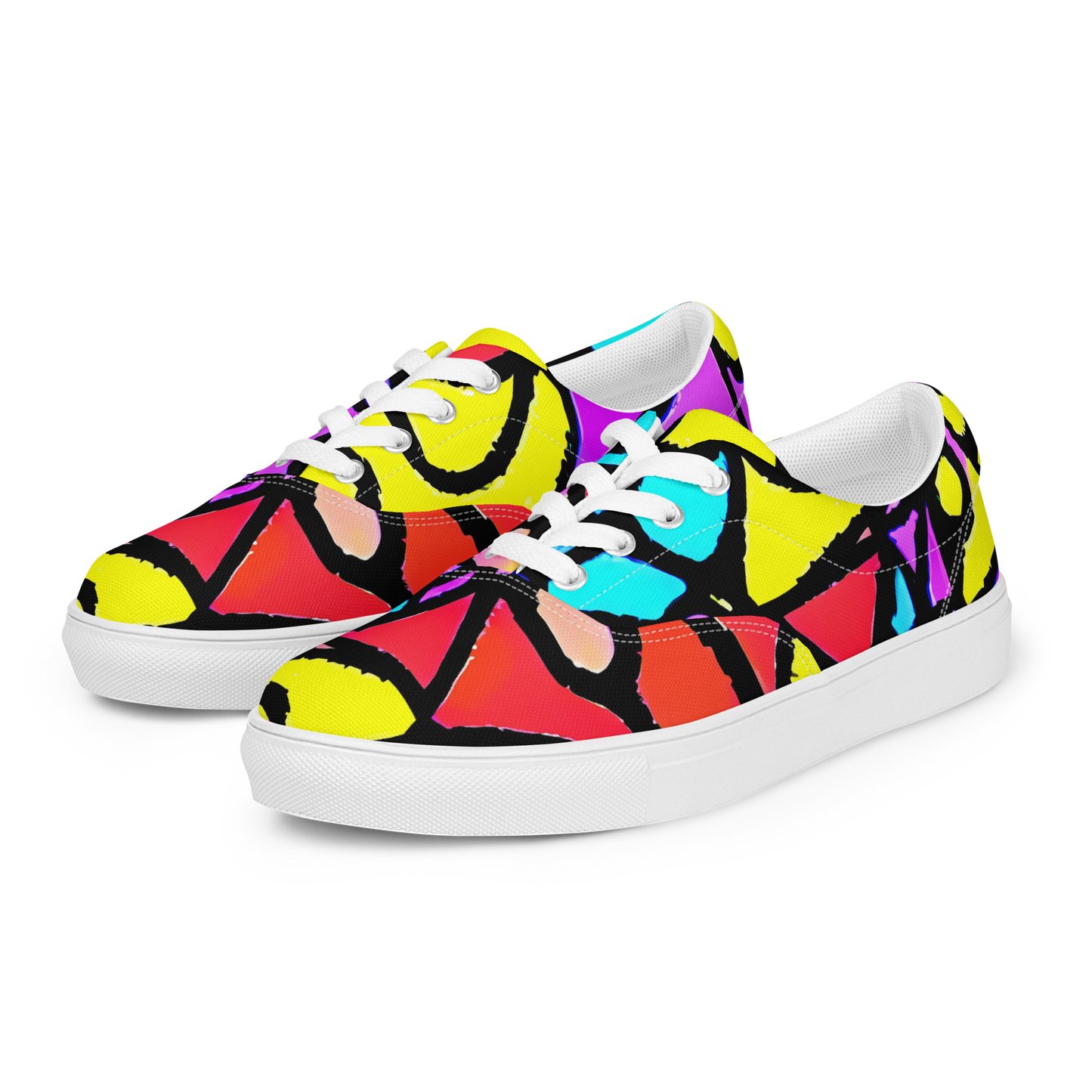 Women's Lace-Up Canvas Shoes - Radiant Chaos