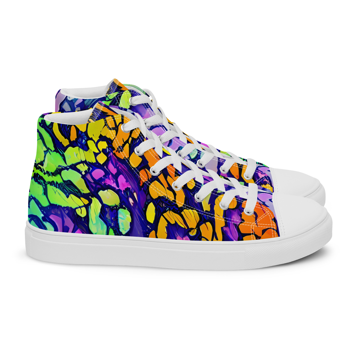 Men's High Top Canvas Shoes - Surreal Waveforms