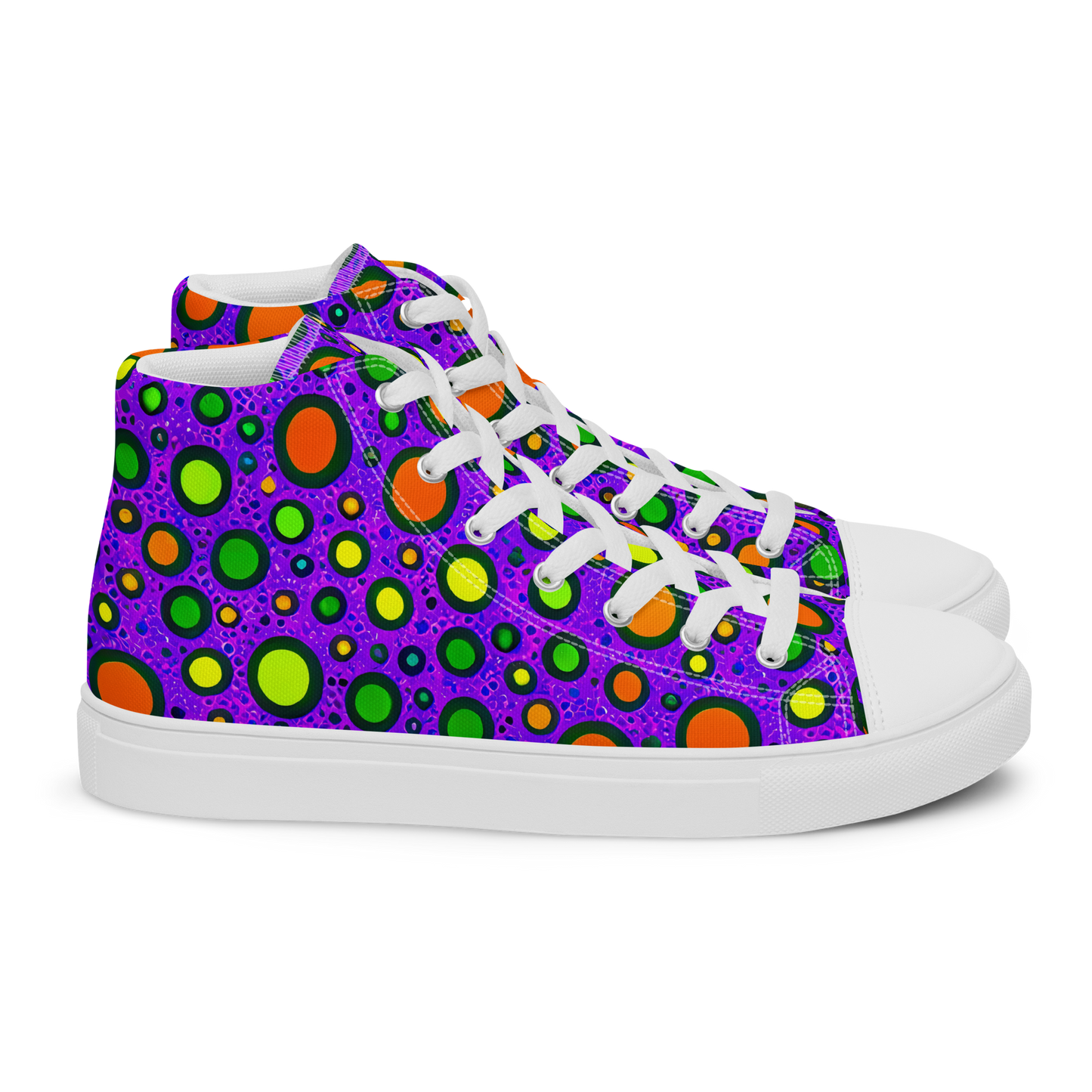 Men's High Top Canvas Shoes - Luminous Bubbles
