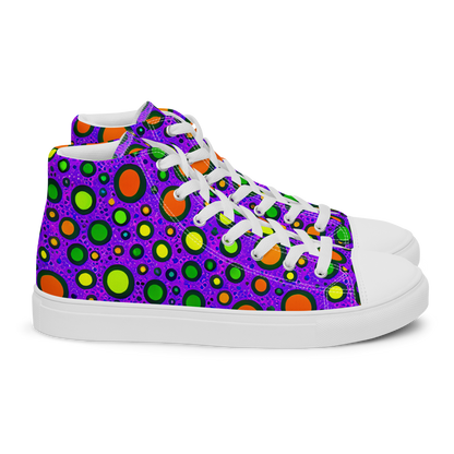 Men's High Top Canvas Shoes - Luminous Bubbles