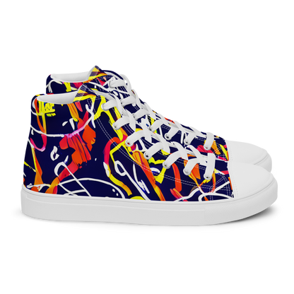 Men's High Top Canvas Shoes - Neon Currents