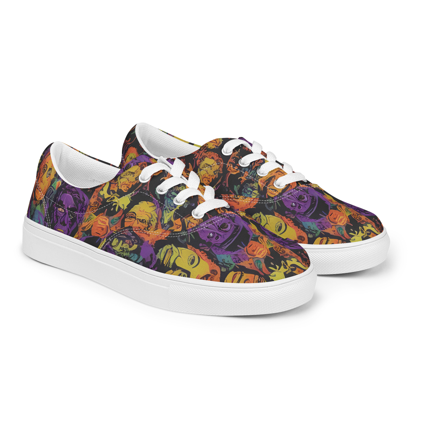 Women's Lace-Up Canvas Shoes - Kaleidoscopic Spirits