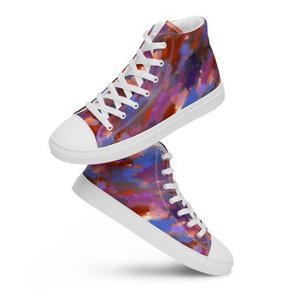 Men's High Top Canvas Shoes - Celestial Brushstroke