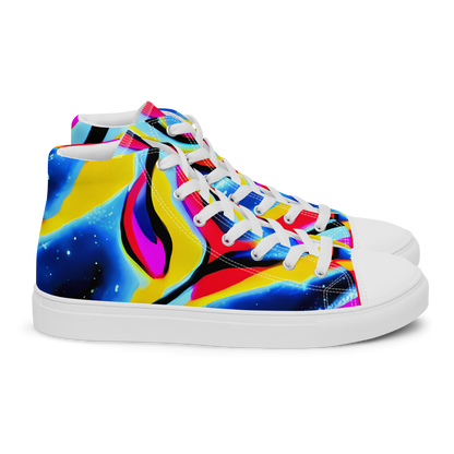 Men's High Top Canvas Shoes - Electric Dreamscape