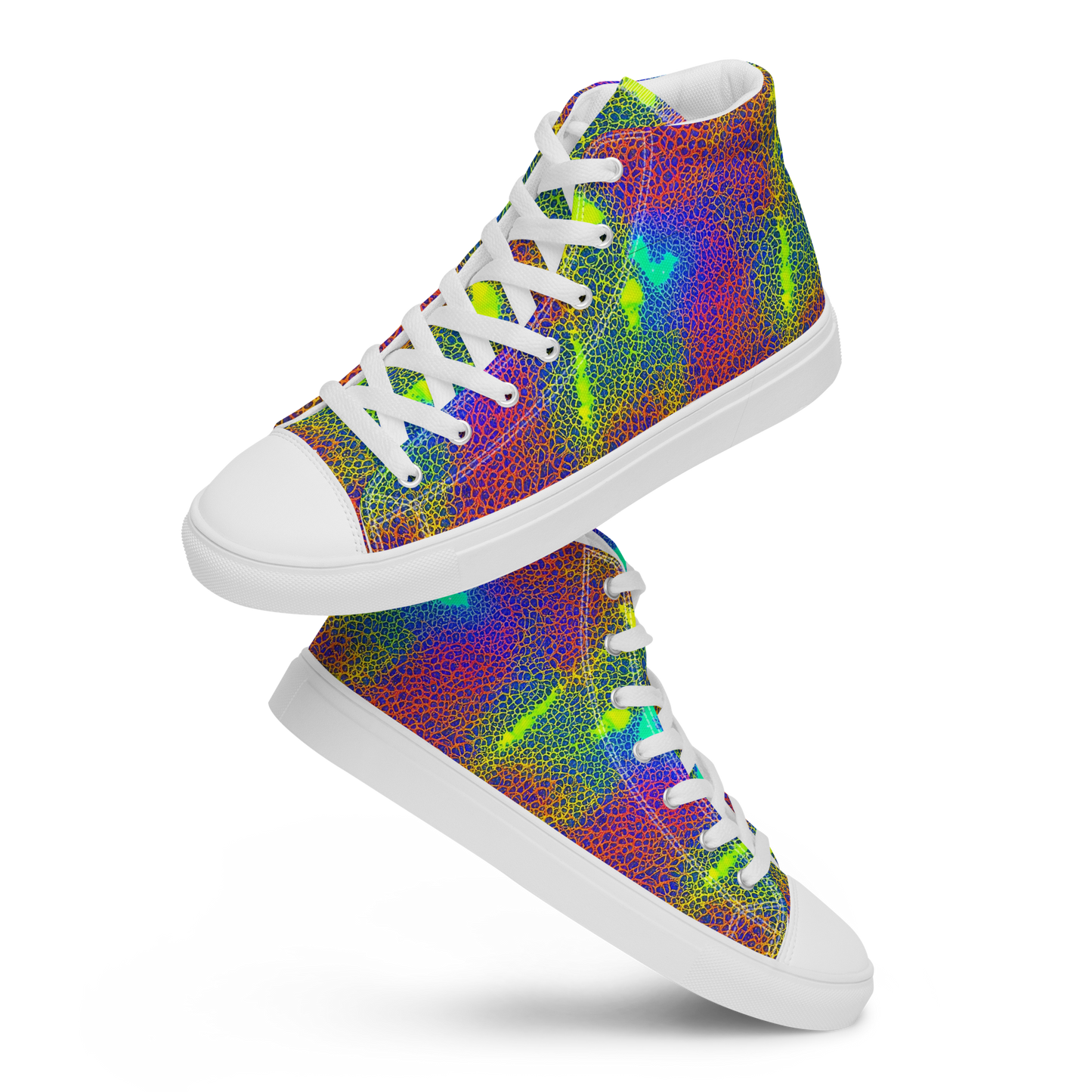 Women's High Top Canvas Shoes - Prismatic Web