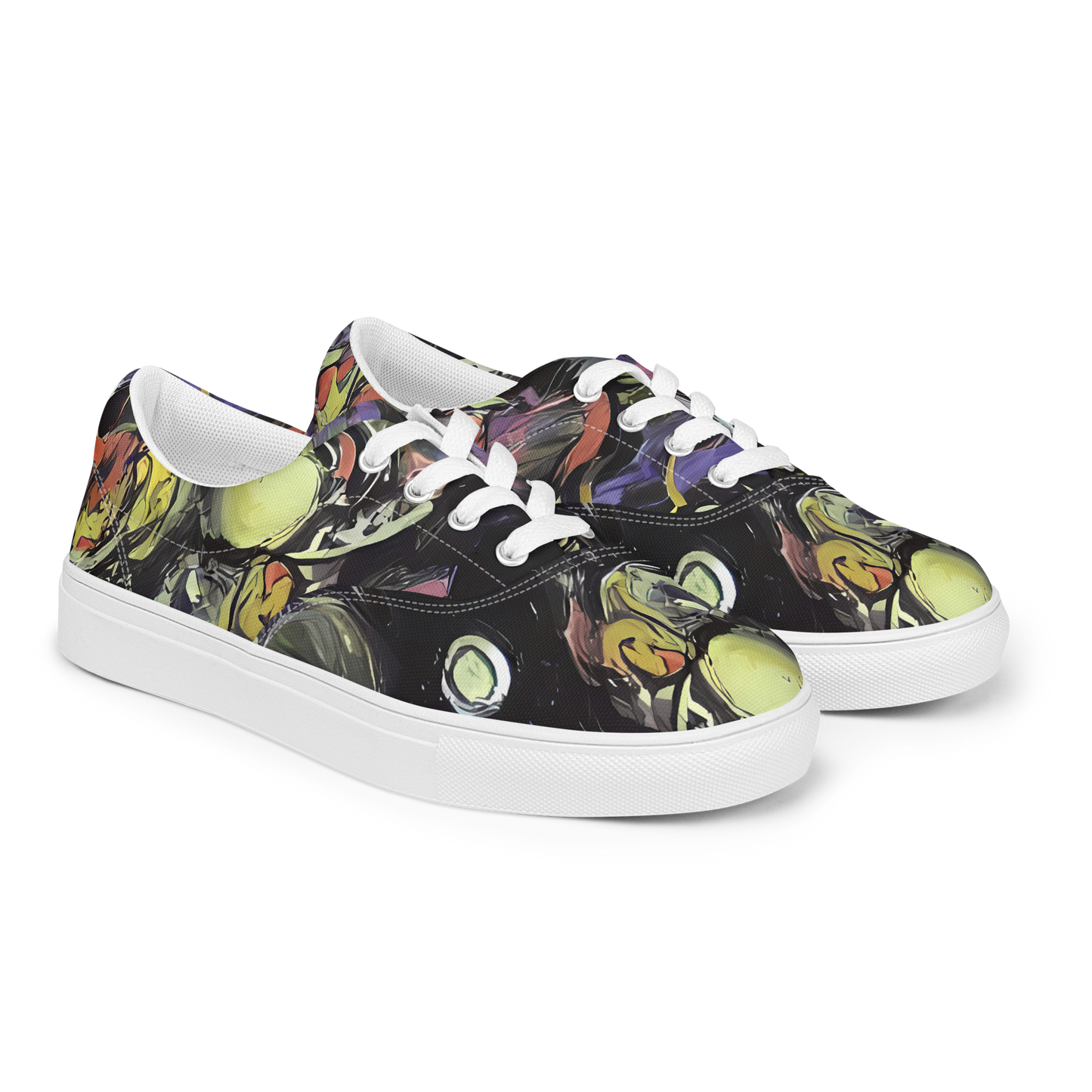 Women's Lace-Up Canvas Shoes - Fires of the Void