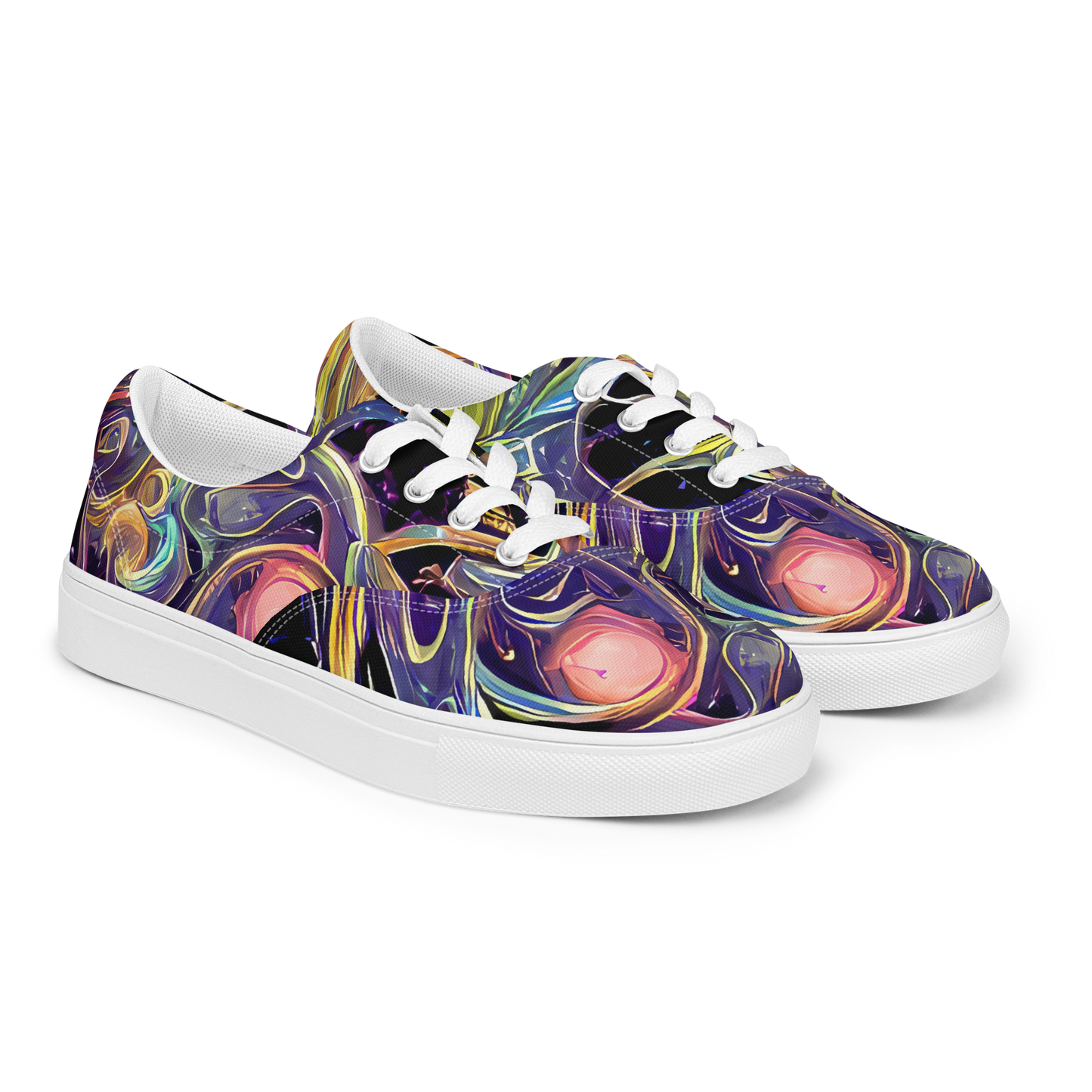 Women's Lace-Up Canvas Shoes - Lebacq Swirl