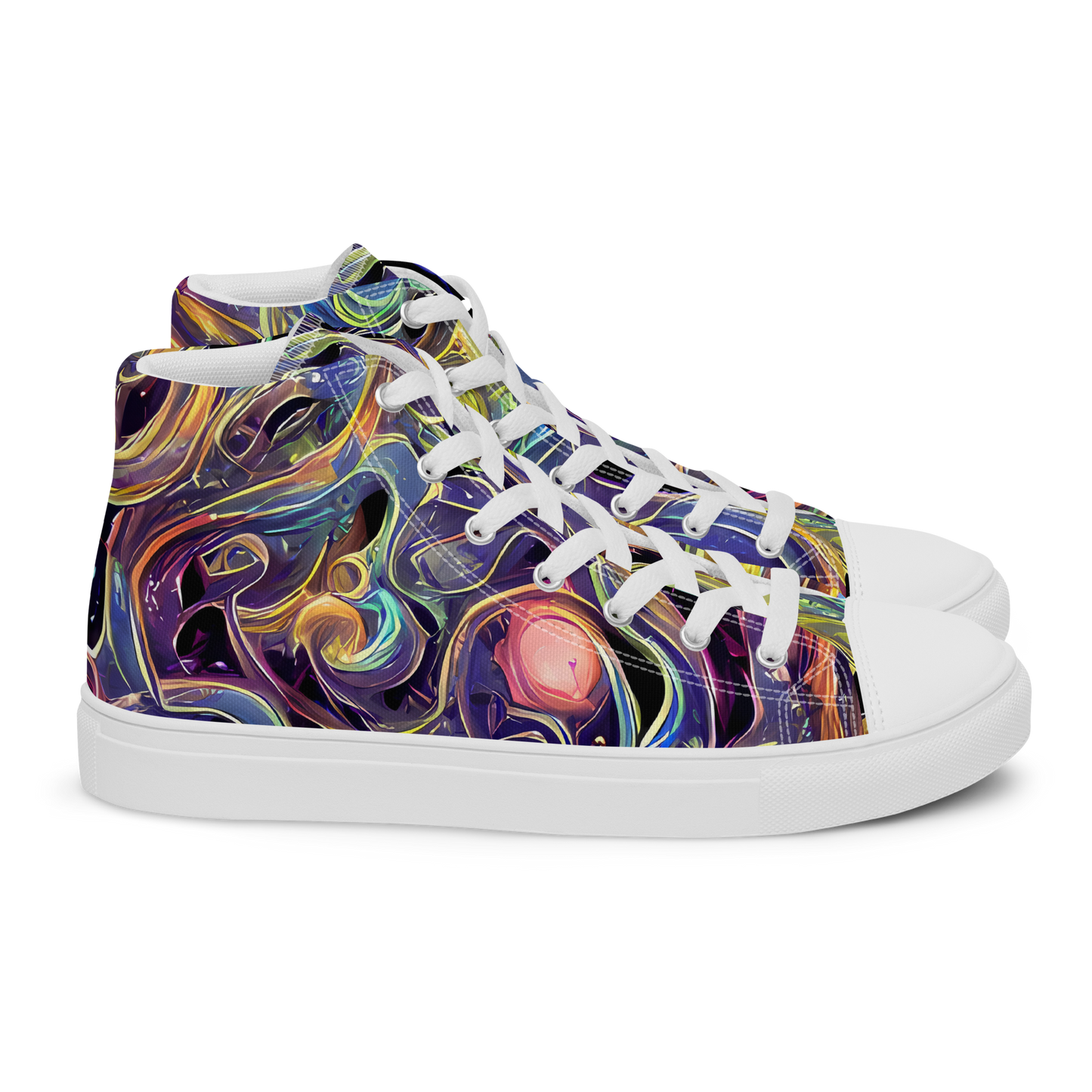 Men's High Top Canvas Shoes - Lebacq Swirl