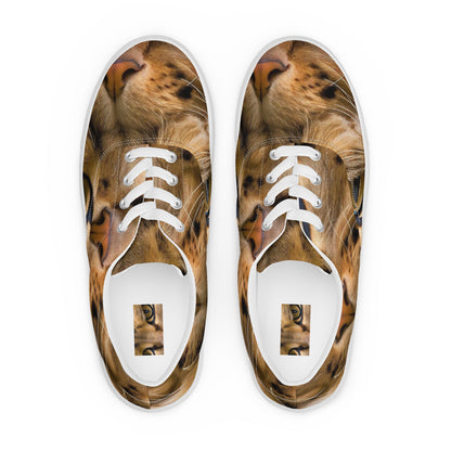 Women's Lace-Up Canvas Shoes - Feline Whisper