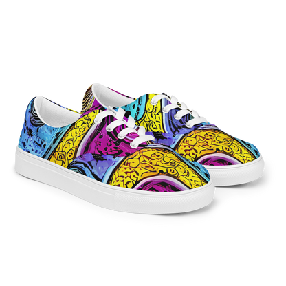 Women's Lace-Up Canvas Shoes - Orbiting Orbs