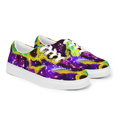 Women's Lace-Up Canvas Shoes - Galactic Web