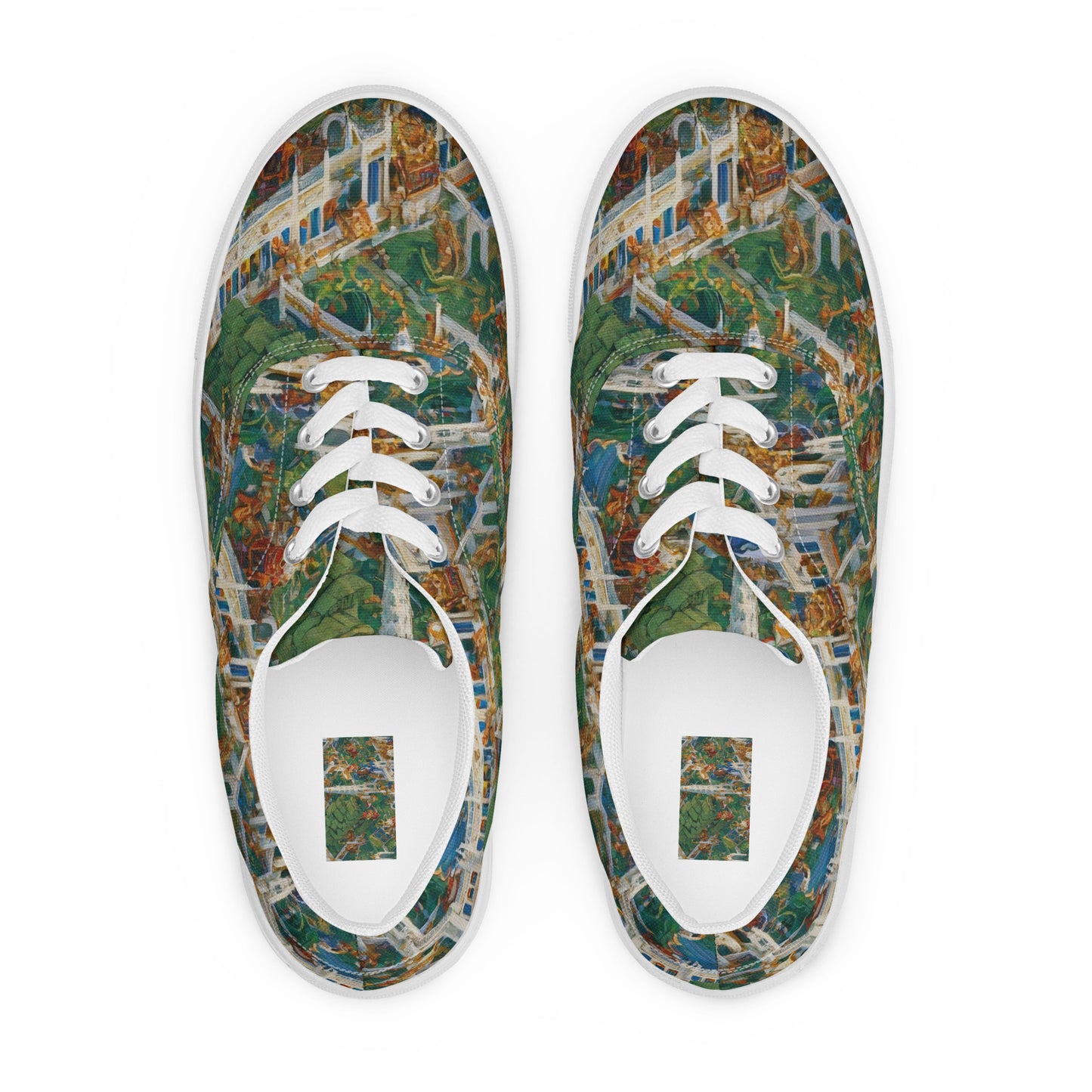 Women's Lace-Up Canvas Shoes - Emerald Dynasty