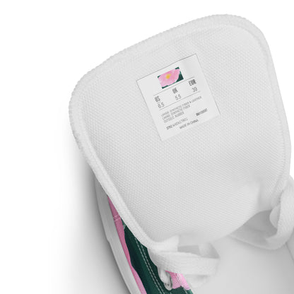 Women's High Top Canvas Shoes - Pink Blossom Serenade