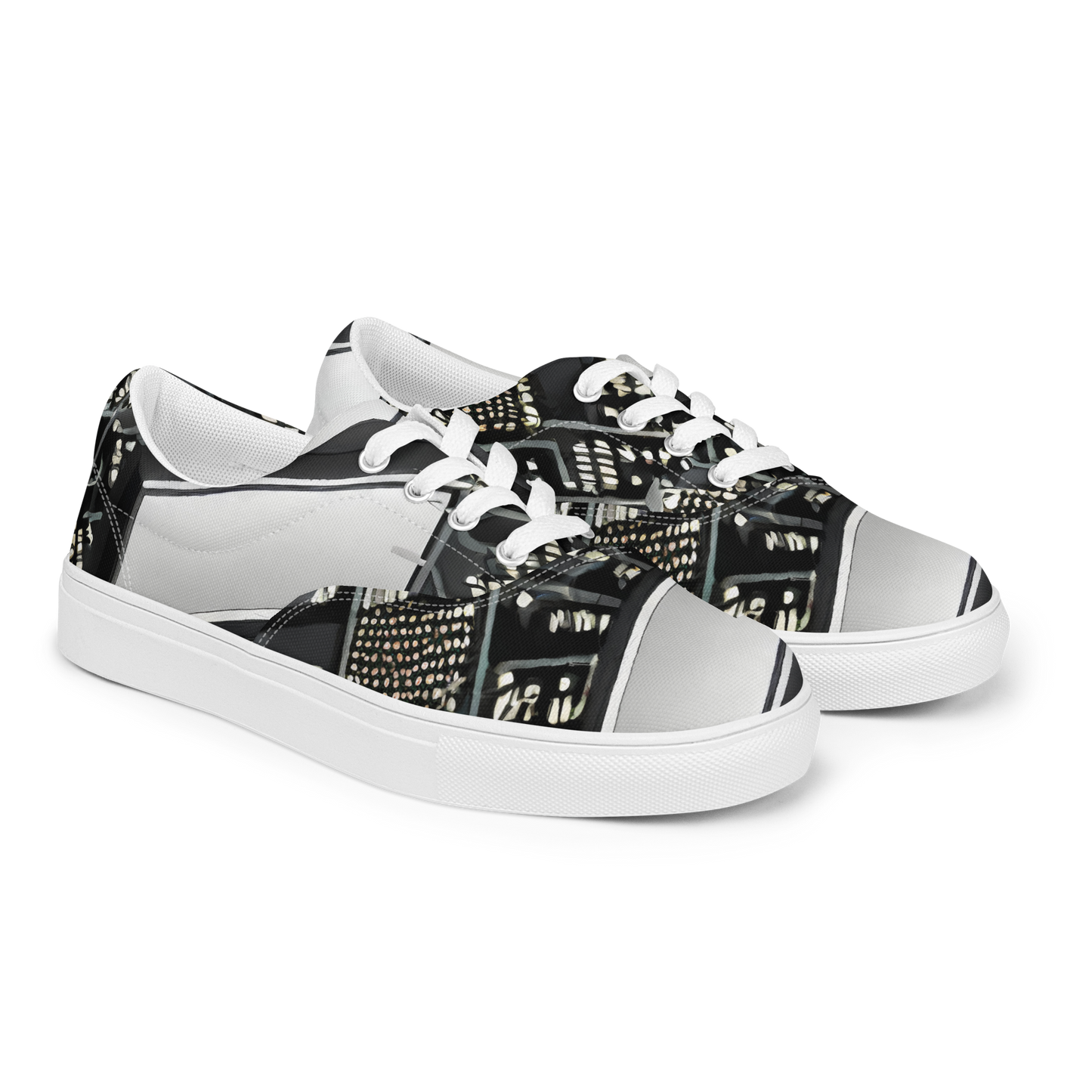 Women's Lace-Up Canvas Shoes - Electro Essence