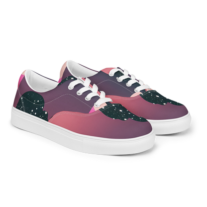 Women's Lace-Up Canvas Shoes - Dreamscape Horizon