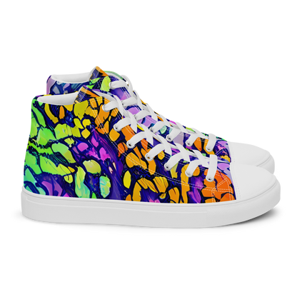Women's High Top Canvas Shoes - Surreal Waveforms