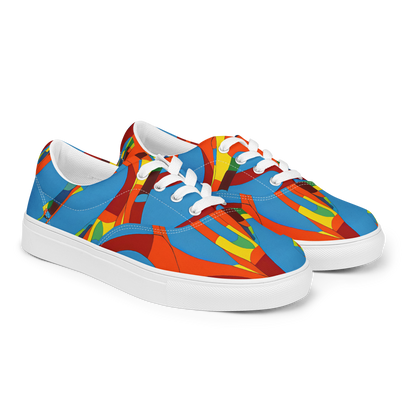 Men's Lace-Up Canvas Shoes - Fire Ocean Fusion