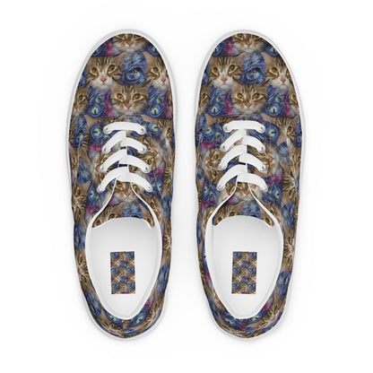 Women's Lace-Up Canvas Shoes - Feline Fantasy