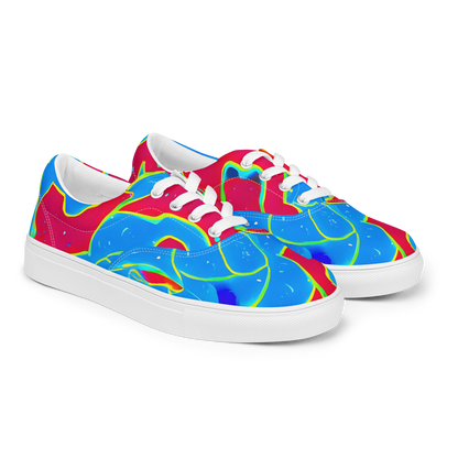 Women's Lace-Up Canvas Shoes - Electric Bloom