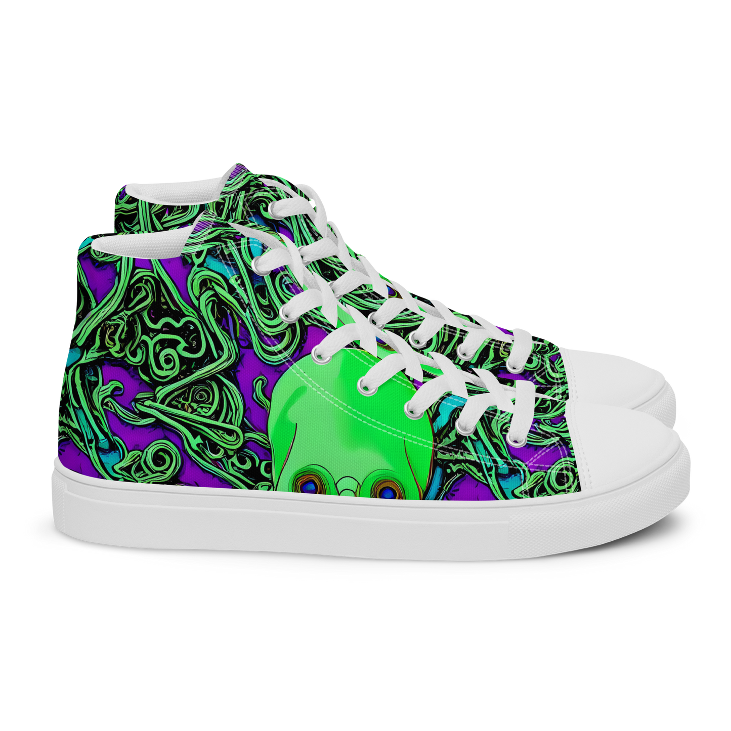 Men's High Top Canvas Shoes - Ghostly Labyrinth