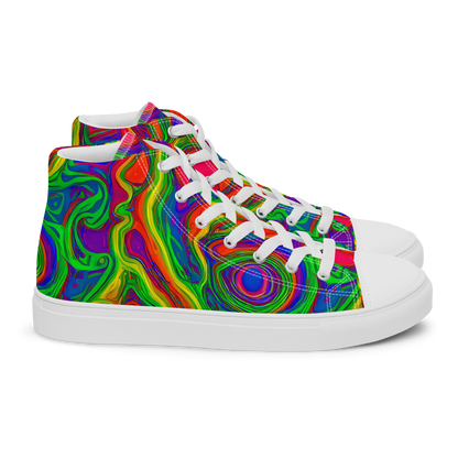 Women's High Top Canvas Shoes - Psychedelic Waves