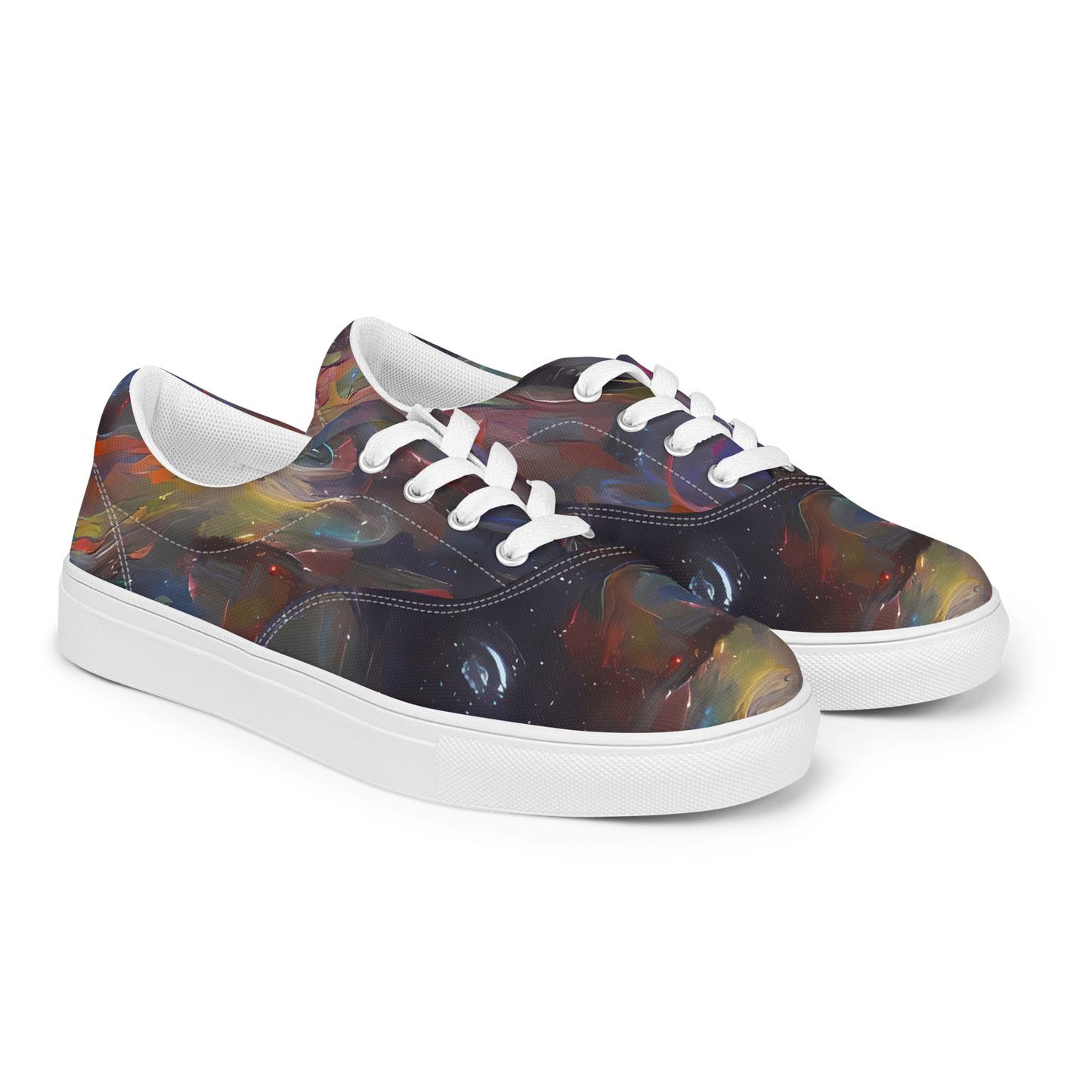 Men's Lace-Up Canvas Shoes - Chromatic Flux