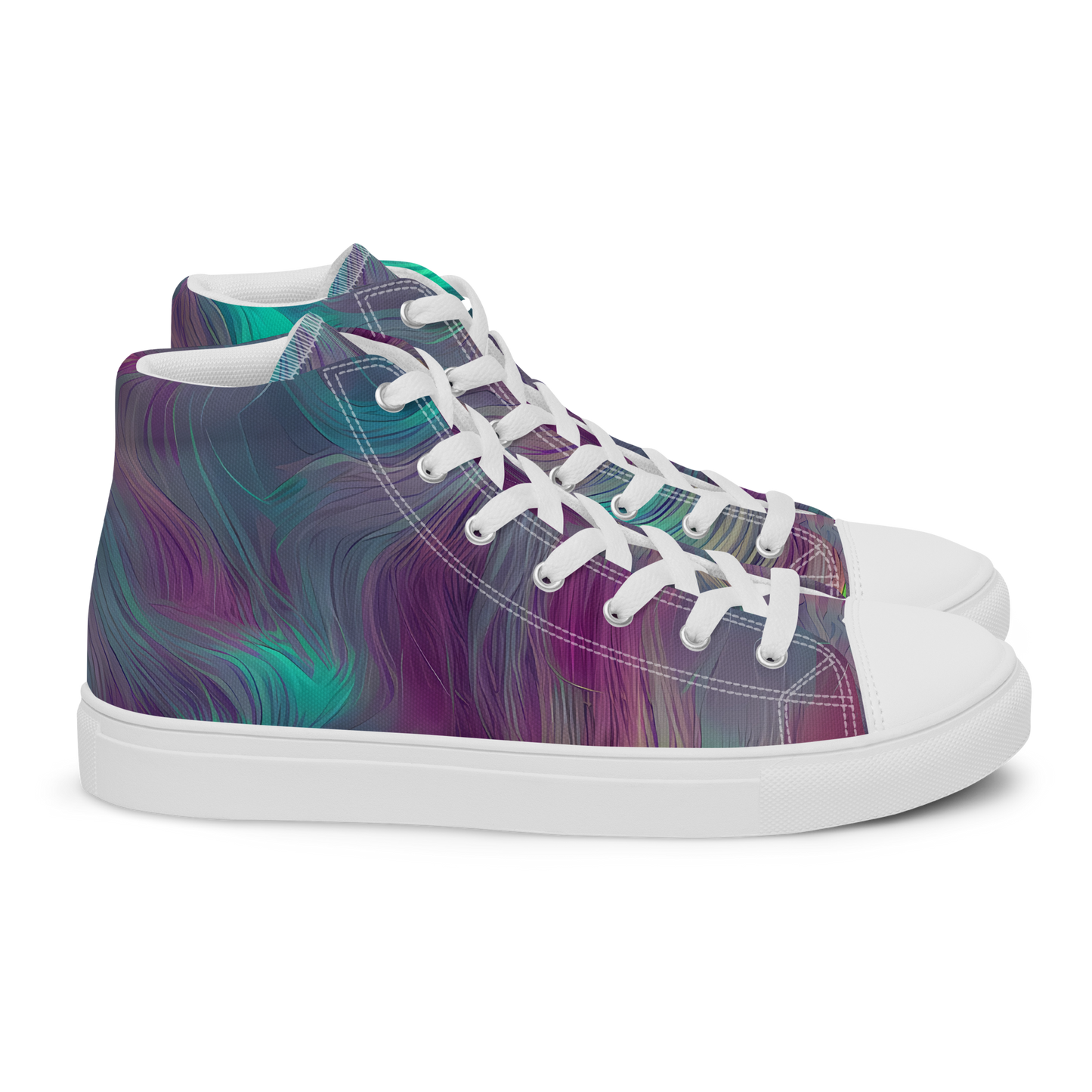 Men's High Top Canvas Shoes - Surreal Tresses