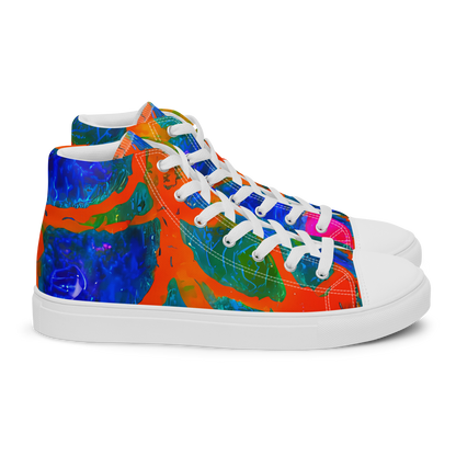 Men's High Top Canvas Shoes - Vibrant Mosaic