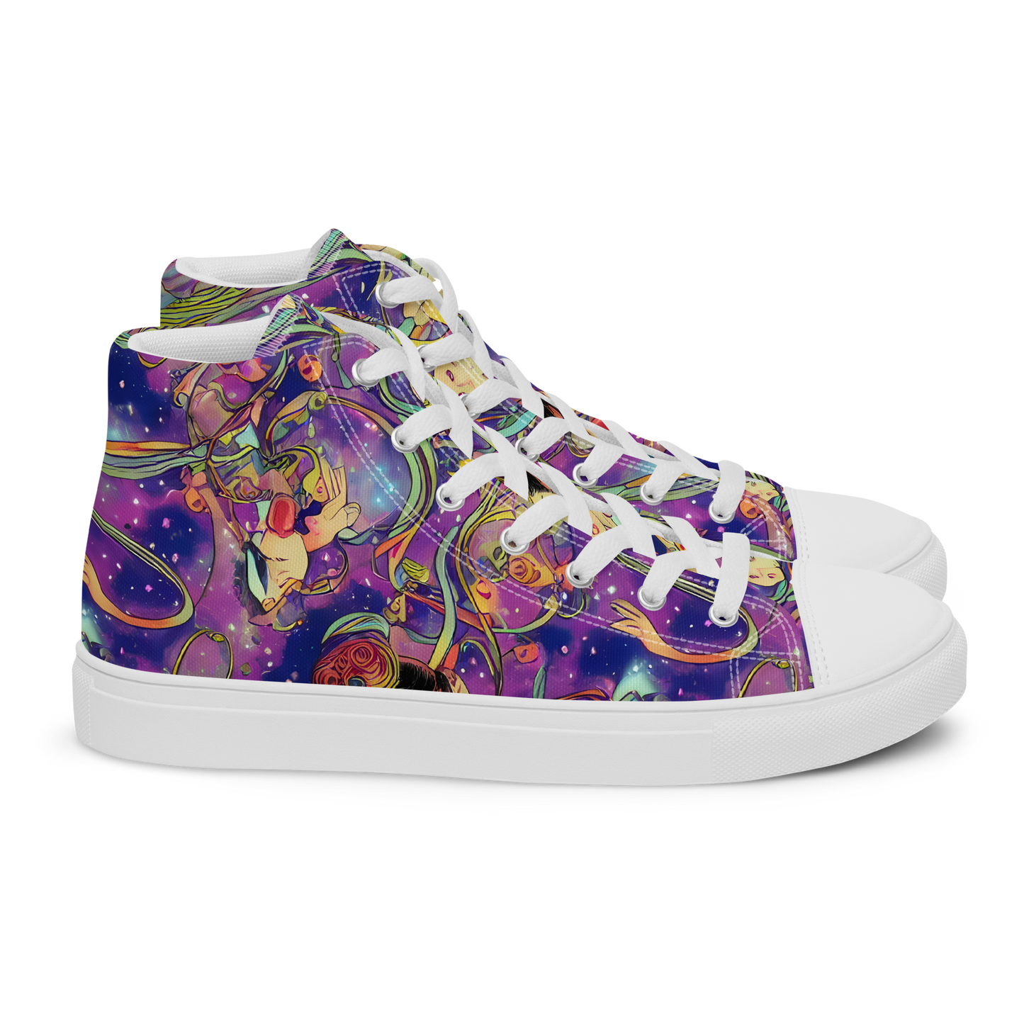 Men's High Top Canvas Shoes - Spiral of Stardust