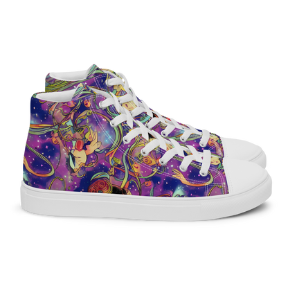 Men's High Top Canvas Shoes - Spiral of Stardust