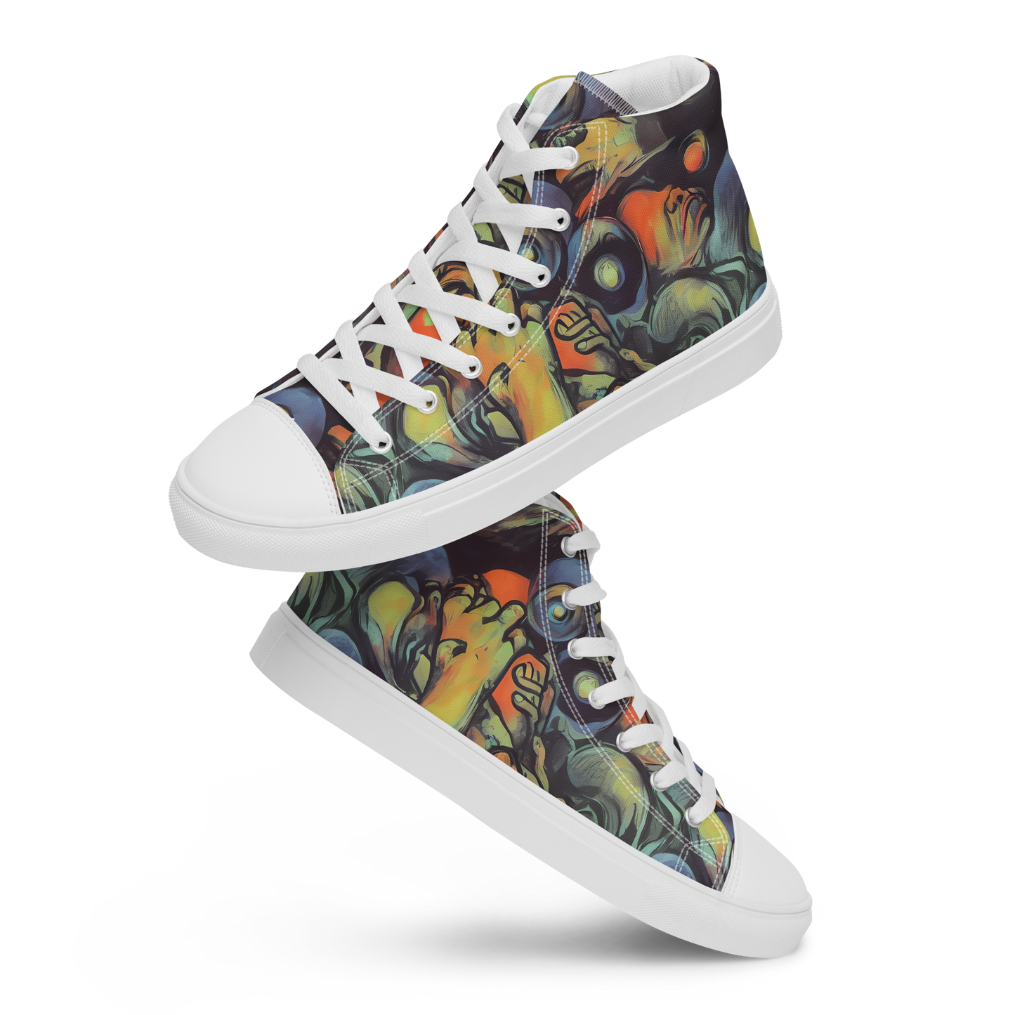 Men's High Top Canvas Shoes - Cosmic Scream