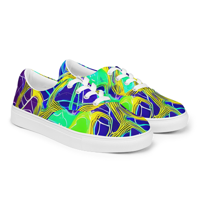 Women's Lace-Up Canvas Shoes - Neon Jungle Rhapsody