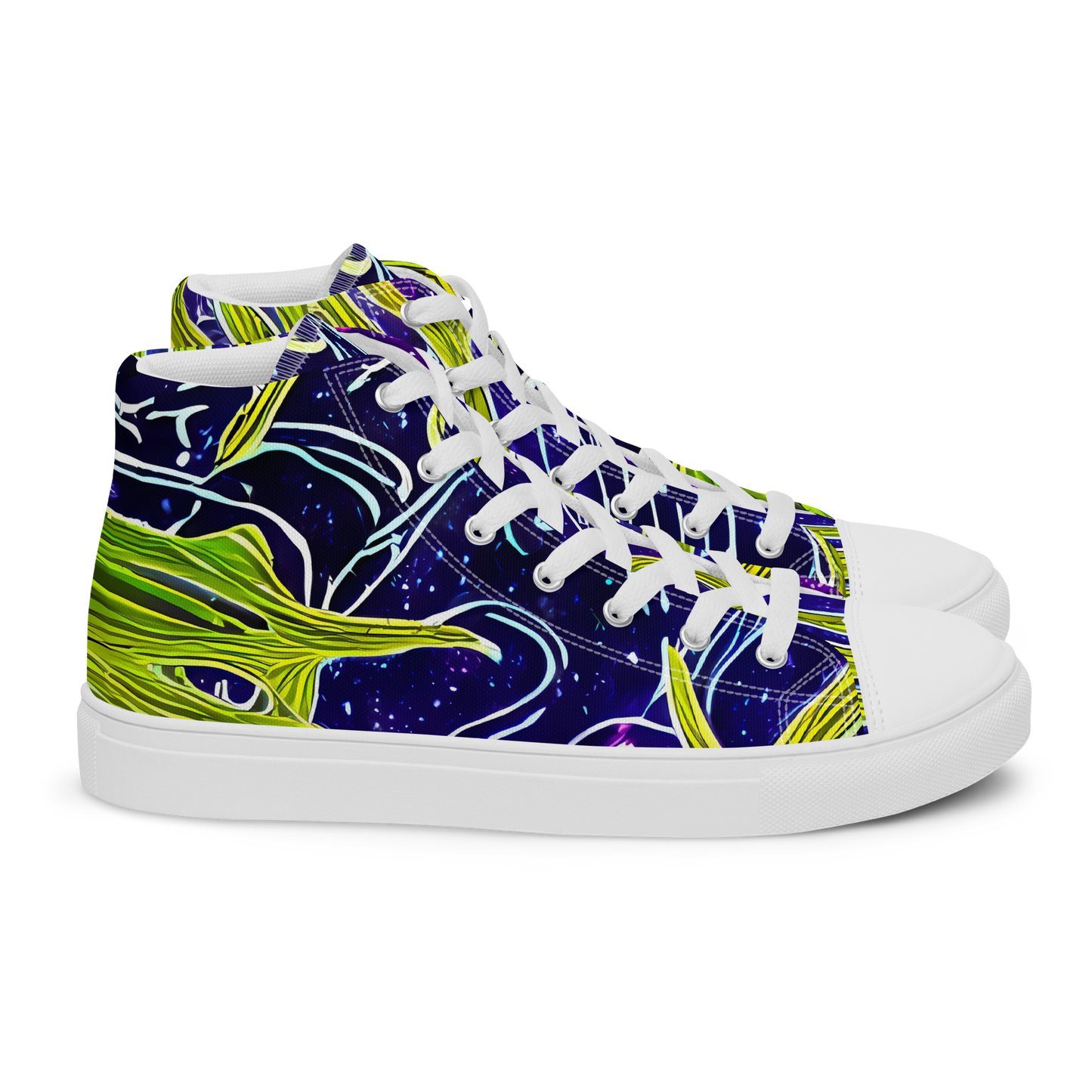 Men's High Top Canvas Shoes - Celestial Scribbles