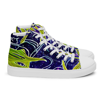 Men's High Top Canvas Shoes - Celestial Scribbles