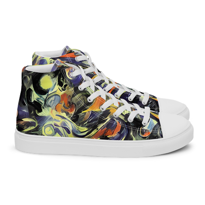 Men's High Top Canvas Shoes - Twilight Chaos