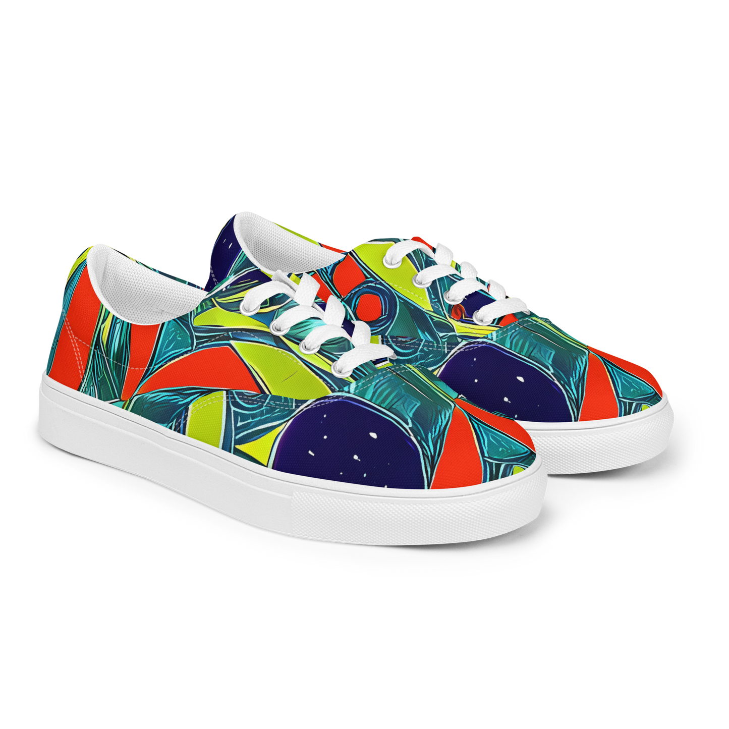 Women's Lace-Up Canvas Shoes - Harmonic Mirage