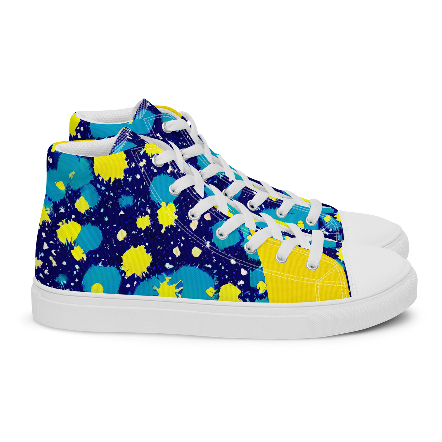 Men's High Top Canvas Shoes - Starburst Splash