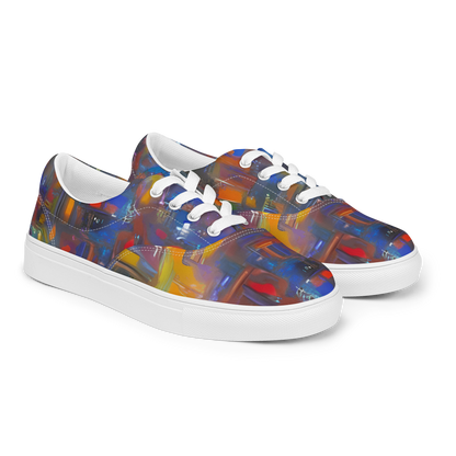 Women's Lace-Up Canvas Shoes - Abstract Conflux