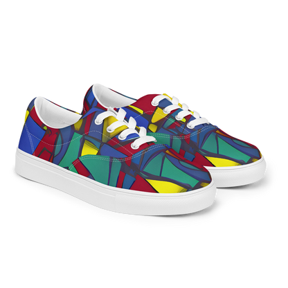 Women's Lace-Up Canvas Shoes - Vibrant Vexation